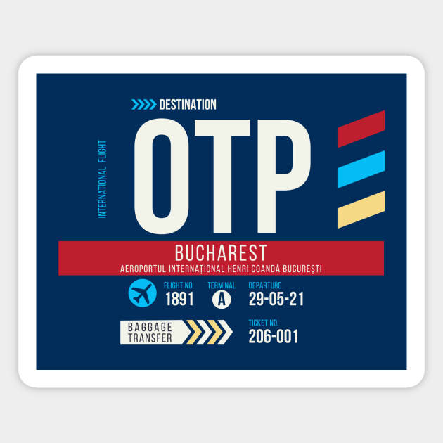 Bucharest (OTP) Airport Code Baggage Tag C Magnet by SLAG_Creative